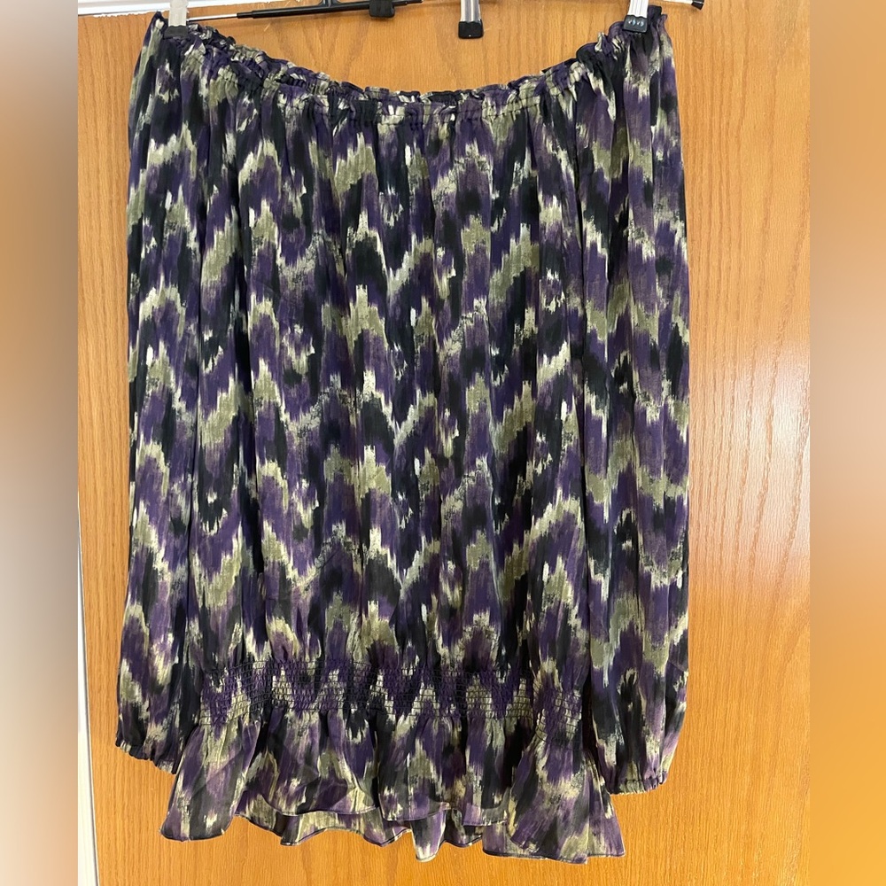 Michael Kors Purple and Green Maxi Shirt